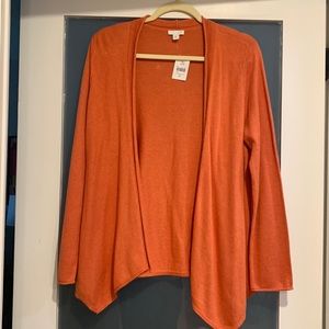 J.Jill NWT Orange Open Cardigan Sweater